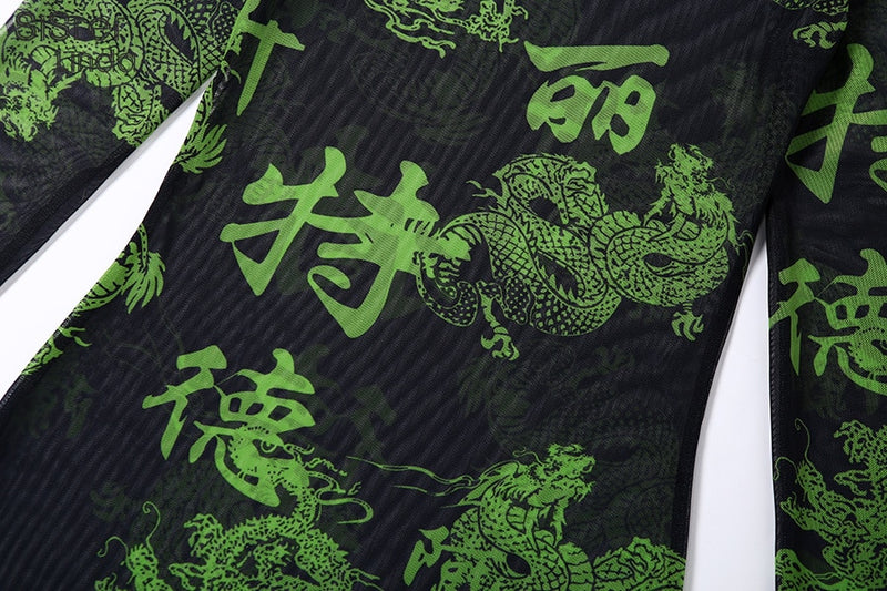 Robe Harajuku Green Dragon