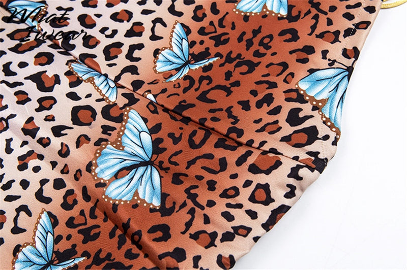 Robe papillon à imprimé léopard